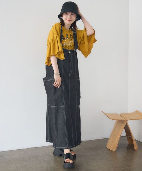 「RETRO GIRL」 サロペットスカート FREE ブルー レディース_画像4