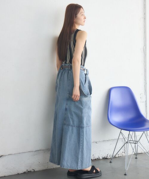 「RETRO GIRL」 サロペットスカート FREE ブルー レディース_画像8