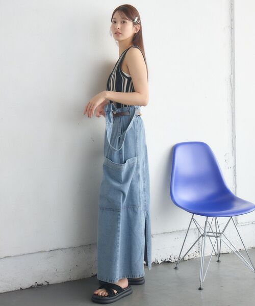 「RETRO GIRL」 サロペットスカート FREE ブルー レディース_画像9