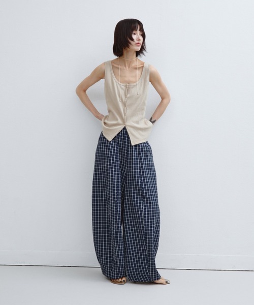 ANF.MUU ワイドパンツ パンツ 「再入荷」チェックイージーパンツ