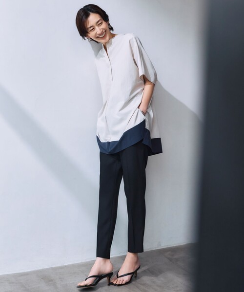 「ICB」 半袖ワンピース 0 ベージュ レディース_画像8