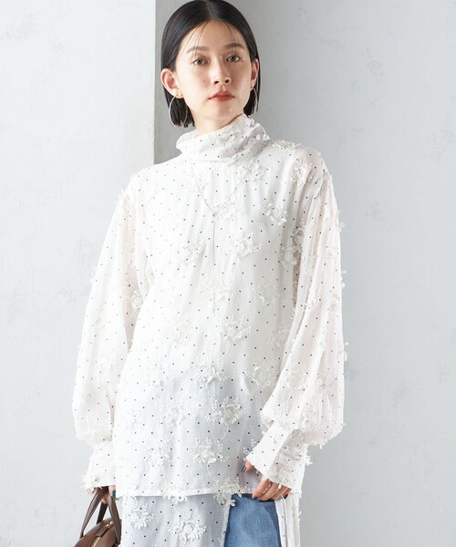 「crinkle crinkle crinkle」 長袖ブラウス ONE SIZE オフホワイト レディース_画像9