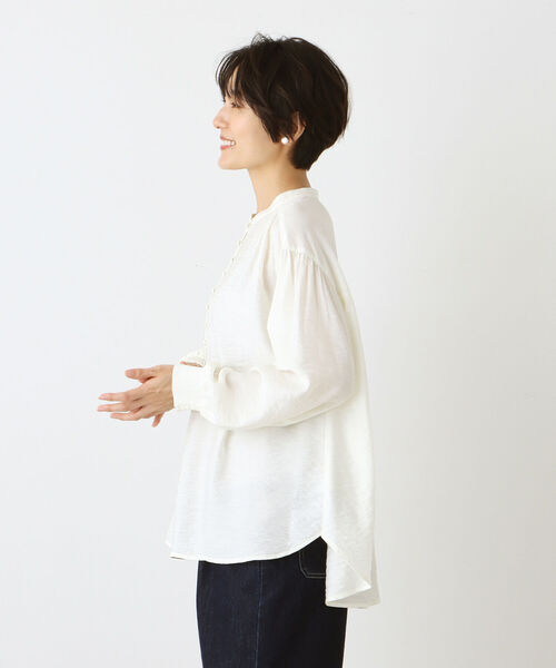 「Afternoon Tea」 長袖ブラウス MEDIUM オフホワイト レディース_画像4