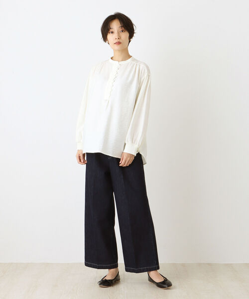 「Afternoon Tea」 長袖ブラウス MEDIUM オフホワイト レディース_画像5