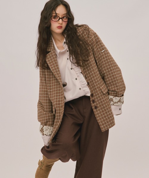 loin nuit ジャケット テーラードジャケット nuance button lace