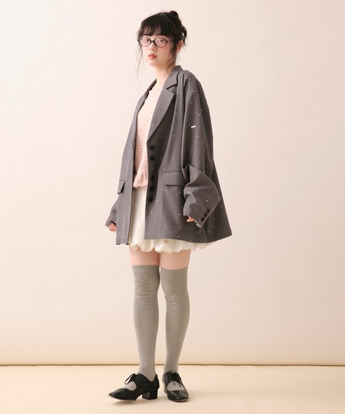 loin nuit ジャケット テーラードジャケット nuance button lace