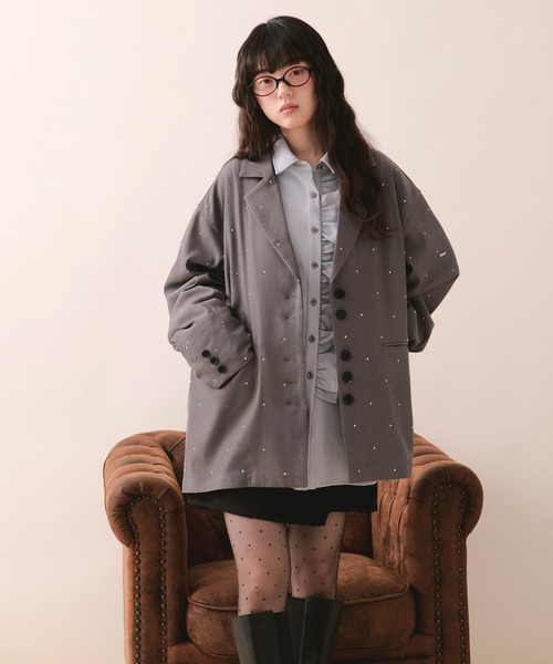 loin nuit ジャケット テーラードジャケット nuance button lace