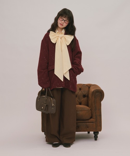 loin nuit ジャケット テーラードジャケット nuance button lace