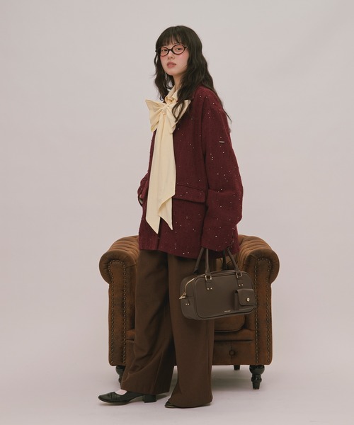 loin nuit ジャケット テーラードジャケット nuance button lace
