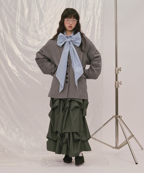 loin nuit ジャケット テーラードジャケット nuance button lace