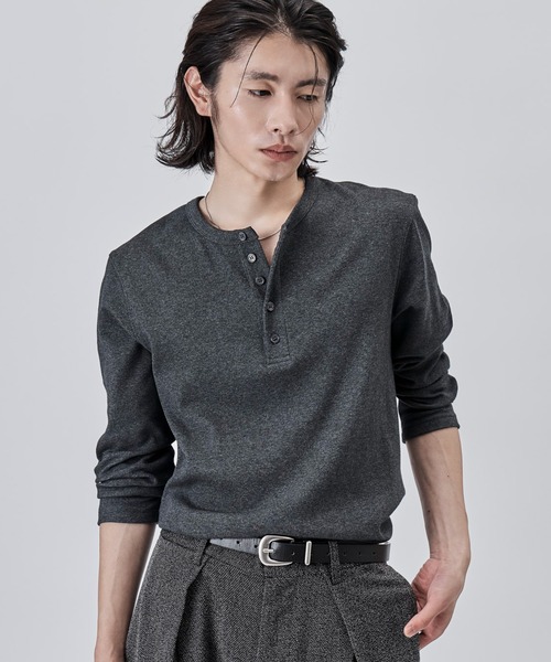 SINSS tシャツ Compact rib henley LS T-shirt / コンパクトリブ