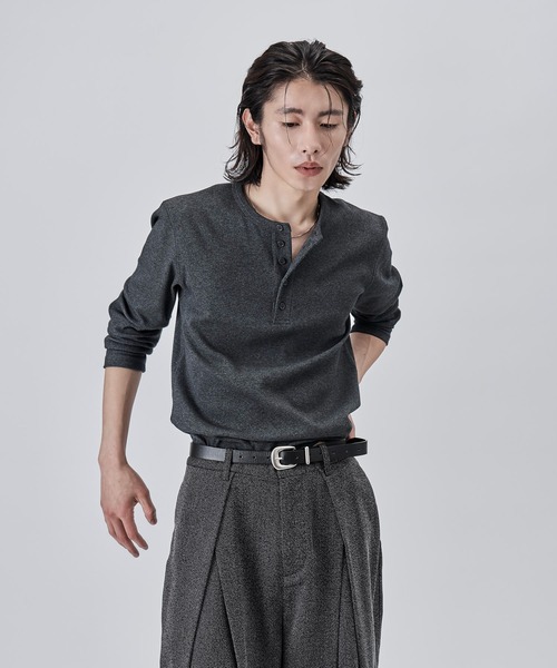 SINSS tシャツ Compact rib henley LS T-shirt / コンパクトリブ