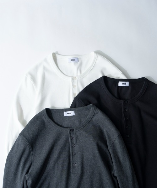 SINSS tシャツ Compact rib henley LS T-shirt / コンパクトリブ