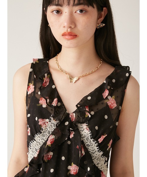 「LILY BROWN」 ノースリーブワンピース 1 グリーン レディース_画像9