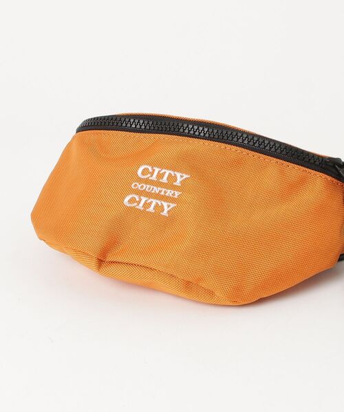「CITY COUNTRY CITY」 刺繍ウエストバッグ - オレンジ メンズ_画像3