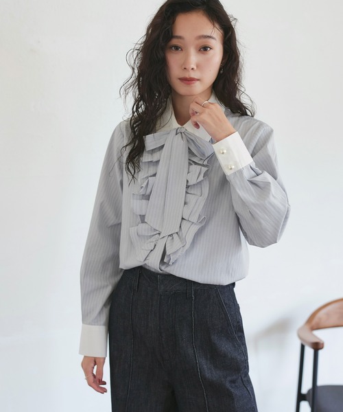 「RUIRUE BOUTIQUE」 長袖シャツ L ラベンダー レディース_画像7
