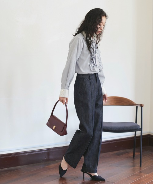 「RUIRUE BOUTIQUE」 長袖シャツ L ラベンダー レディース_画像9