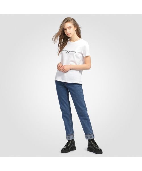 TOMMY HILFIGER tシャツ ベーシックロゴコットンTシャツ