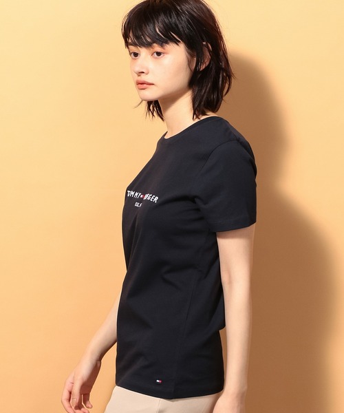 tシャツ ベーシックロゴコットンTシャツ レディース TOMMY HILFIGER tシャツ ベーシックロゴコットンTシャツ