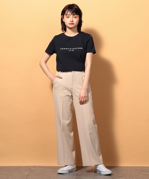 tシャツ ベーシックロゴコットンTシャツ レディース TOMMY HILFIGER tシャツ ベーシックロゴコットンTシャツ