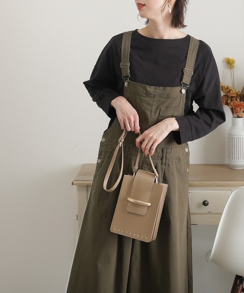 ElegChic サロペット オーバーオール マキシ丈フレアサロペット
