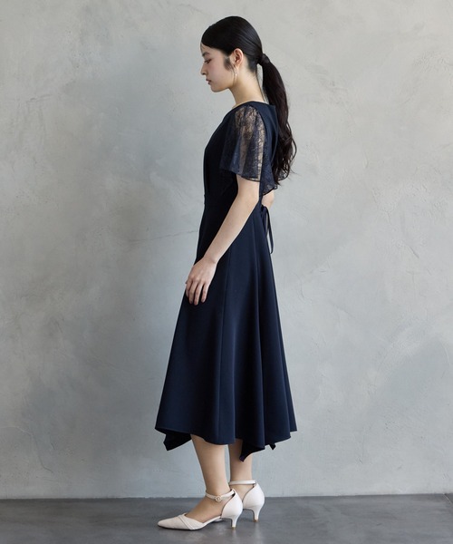 AIMER（エメ） ドレス イレギュラーヘムミモレ丈パーティードレス 結婚