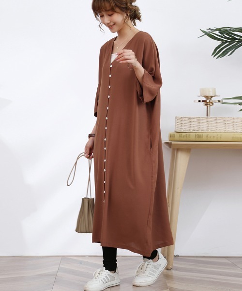 ワンピース vネックロングワンピース 半袖 : ZOZOTOWN Yahoo!店