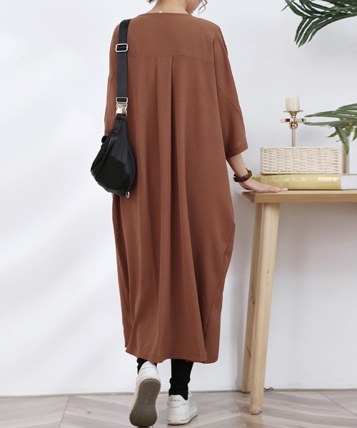 ワンピース vネックロングワンピース 半袖 : ZOZOTOWN Yahoo!店 - 通販 