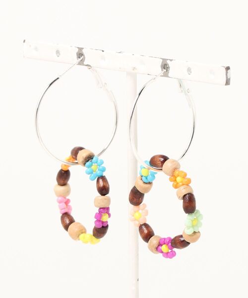 TONE ネックレス 「NAPIKO」ウッドビーズサーフガールお花アクセサリー  