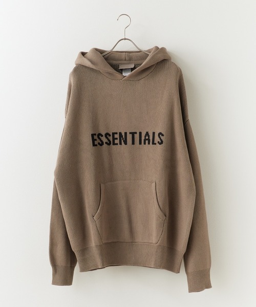 ESSENTIALS フード付きニットセーター Mサイズ ベージュ 値下げ可 essentials ニット(メンズニット、セーター)(サイズ(S/M/L