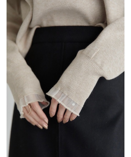 【SALE】チュールレイヤードニット