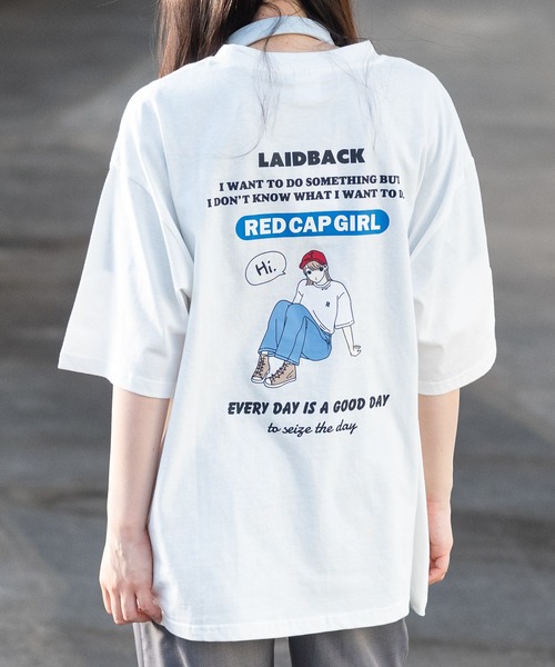 ストリート レッド Tシャツ 半袖 ルーズ トップス 韓国 nr9253 Tシャツ サイドライン スリムフィット トップス 半袖 レトロ