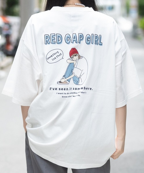 【大きいサイズ】レッドキャプガール クルーネック半袖Tシャツ 大きいサイズ】レッドキャプガール/RED CAP GIRL クルーネック