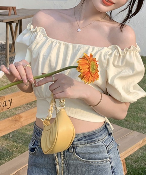 バックリボンオフショルブラウス SNIDEL/スナイデル | . ⁡ SNIDEL 2025 SUMMER COLLECTION ⁡ ⁡ NEW