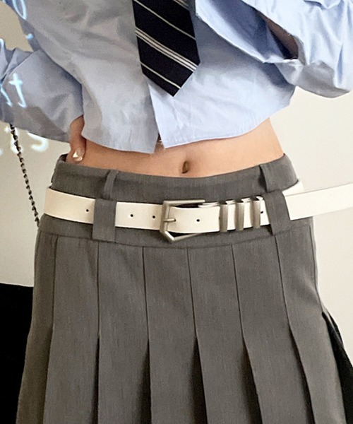 【PRADA】メタルバックル付レザーベルト レザー ミニスカート ブラック ベルト付 プラダ バックル レザー バッグ | PRADA