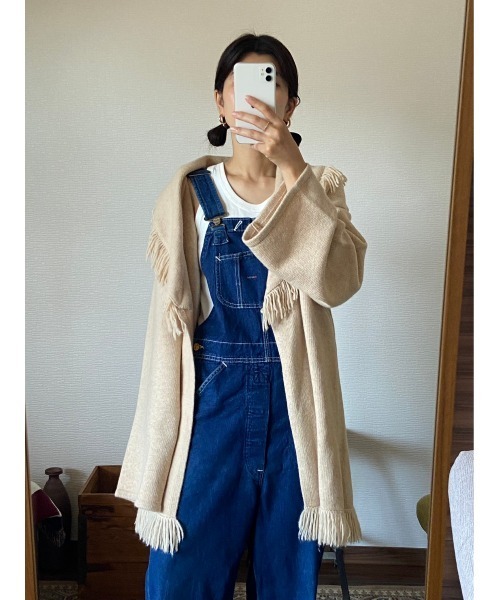 BLACK BY MOUSSY カーディガン fringe knit cardigan(フリンジ