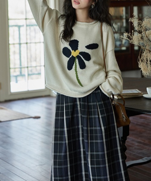continuer de NICE CLAUP/花柄かわいいニット｜NICE CLAUP/OLIVE