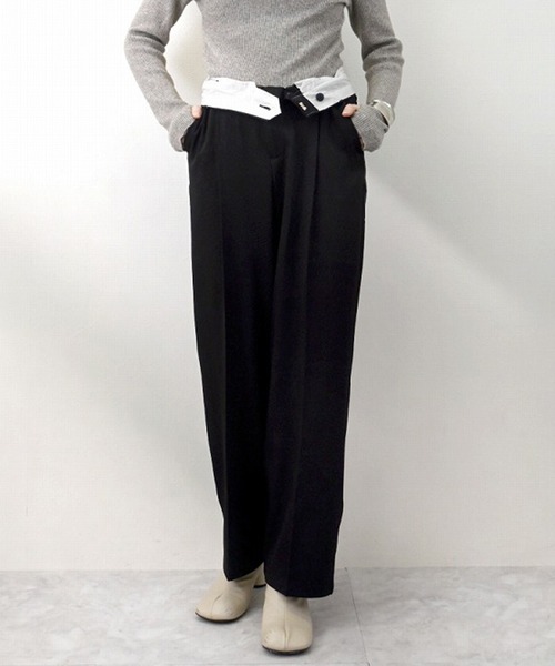 ツイルスラックス M ブラック STYLEBLOCK スラックス パンツ ツイルマーベルトスラックス