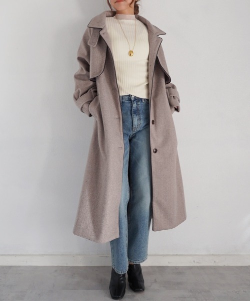 Rashik ステンカラーコート コート スタンドカラーコート レディース