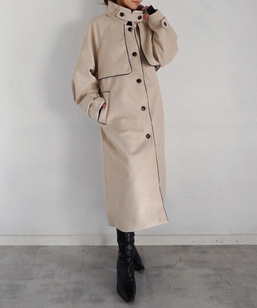 レディースコート Rashik ステンカラーコート コート スタンドカラーコート レディース