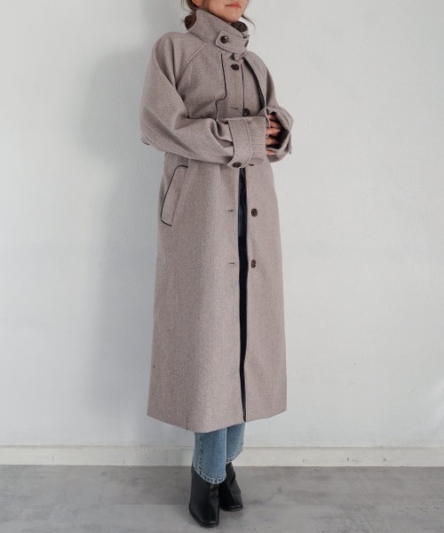 Rashik ステンカラーコート コート スタンドカラーコート レディース