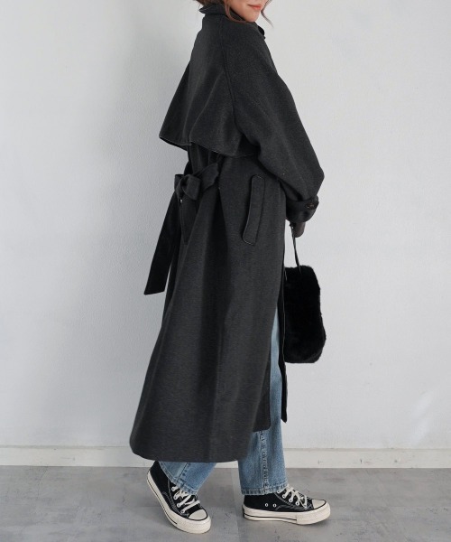 Rashik ステンカラーコート コート スタンドカラーコート レディース