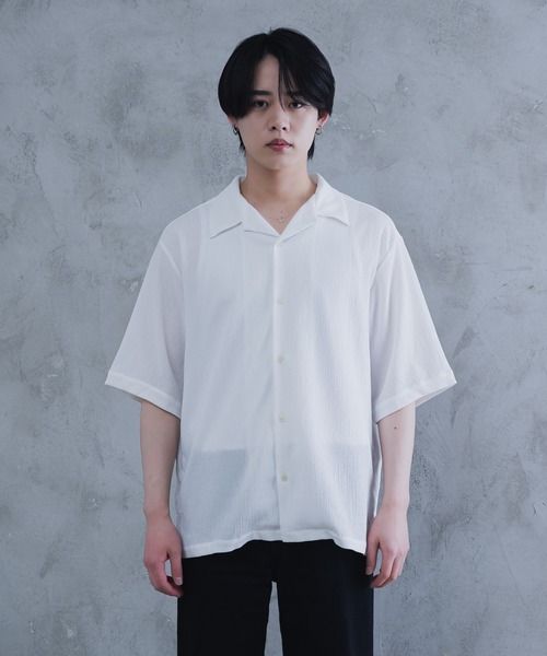 AROUND FLAVA シャツ oversized heart sheer shirt / オーバーサイズ