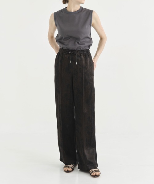CINOH パンツ チノパン 「CINOH/チノ」SATIN PRINT RELAX PANTS/サテン 