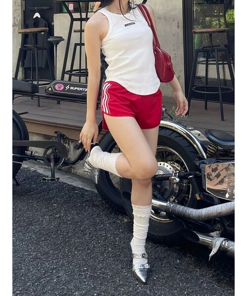 EVRIS（エヴリス） タンクトップ ノースリーブ クラッシュデザイン刺繍