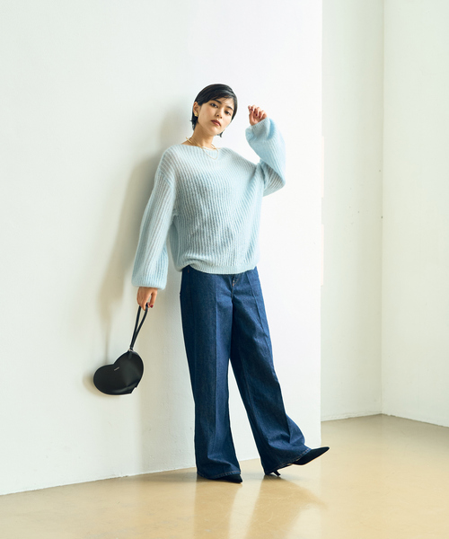 birthdeath Tokyo モヘアフィッシュネットセーター　ライトブルー birthdeath Tokyo モヘアフィッシュネットセーター ライトブルー