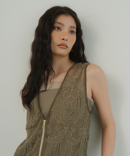 ANDRESD ドレス chemical lace zipper dress レディース : ZOZOTOWN  