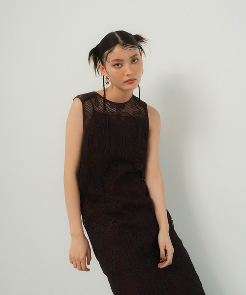 ANDRESD ドレス ケミカルレースジッパードレス / chemical lace zipper