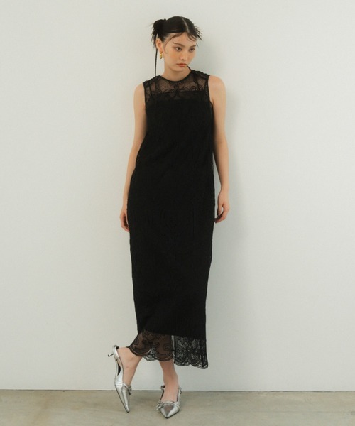 ANDRESD ドレス ケミカルレースジッパードレス / chemical lace zipper
