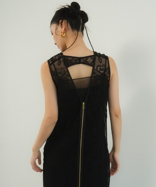 ANDRESD ドレス ケミカルレースジッパードレス / chemical lace zipper